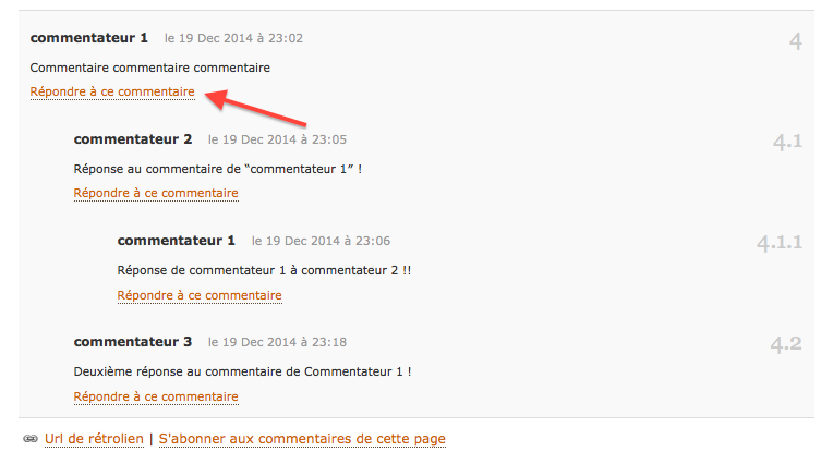 Répondre à ce commentaire et mise en page3