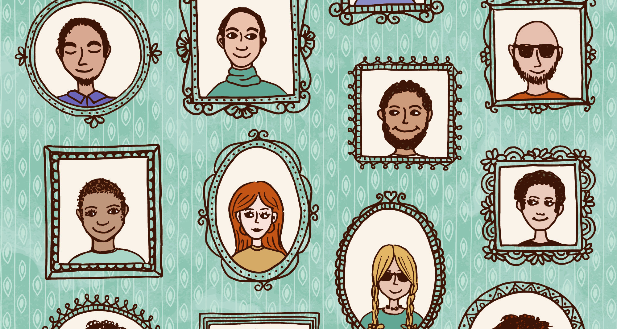 portraits dans cadres